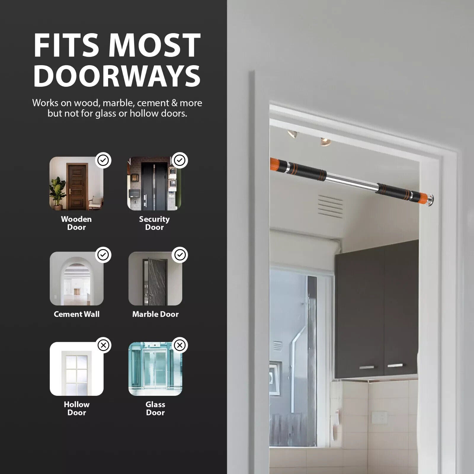 Adjustable Doorway Pull-Up Bar for Home Workouts