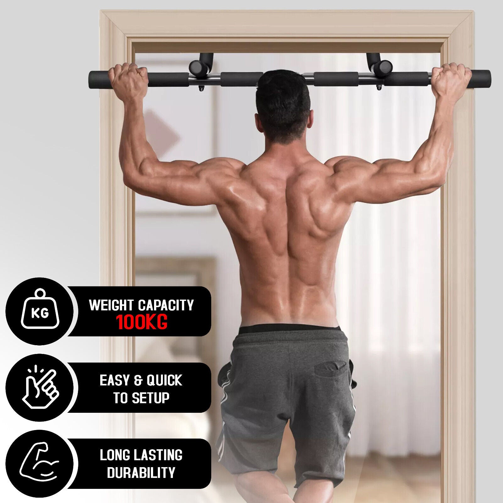 Doorway Pull-Up Bar for Fitness & Strength Training