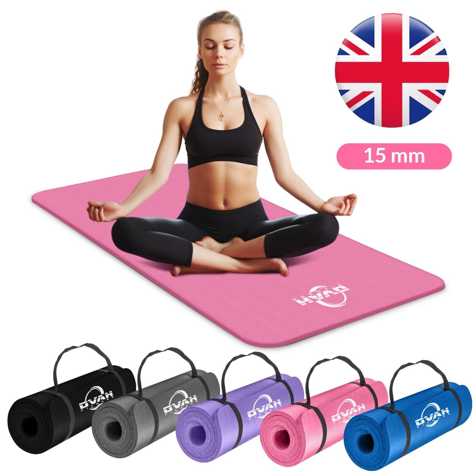 Extra Thick 15MM Non-Slip Yoga Mat for Fitness & Pilates