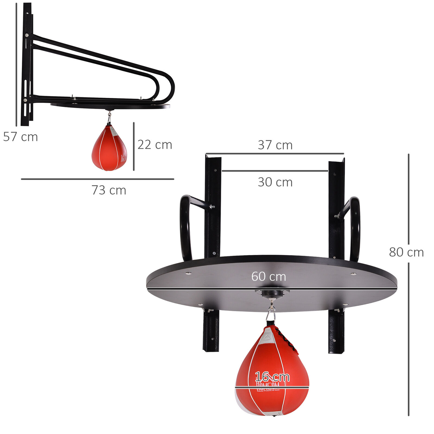 Wall-Mounted Speedball Boxing Platform Set