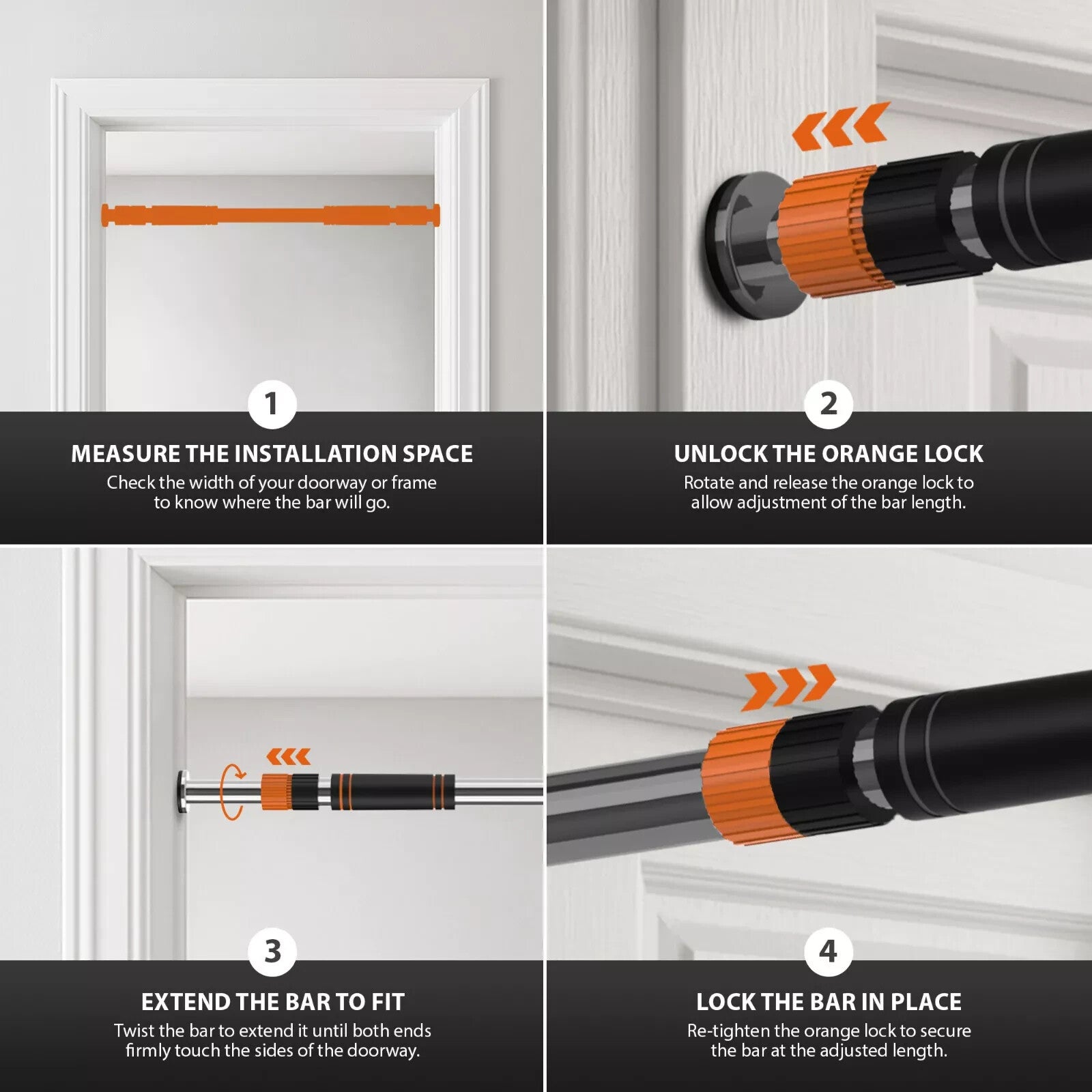 Adjustable Doorway Pull-Up Bar for Home Workouts
