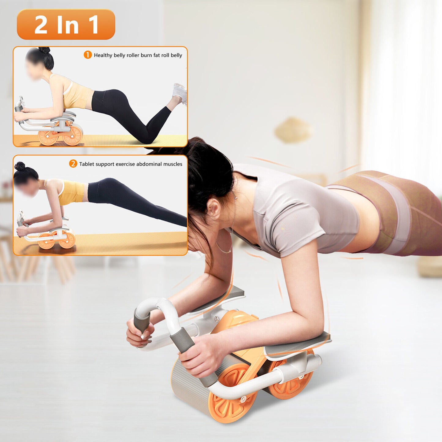 Automatic Rebound AB Roller with Elbow Support & Anti-Slip Design