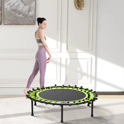 40" Black & Green Round Garden Fitness Trampoline