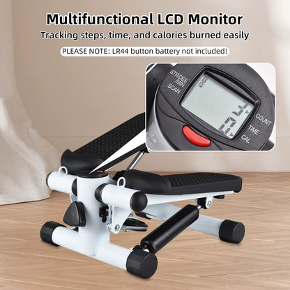 Mini Home Stepper with Resistance Bands & LCD
