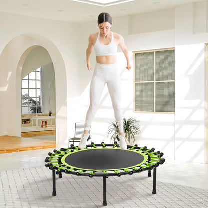 40" Black & Green Round Garden Fitness Trampoline