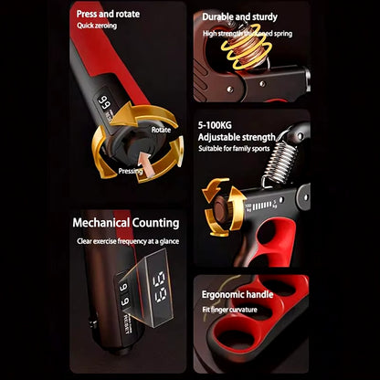 Adjustable Grip Strengthener for Hand & Wrist Exercise (5–100Kg)