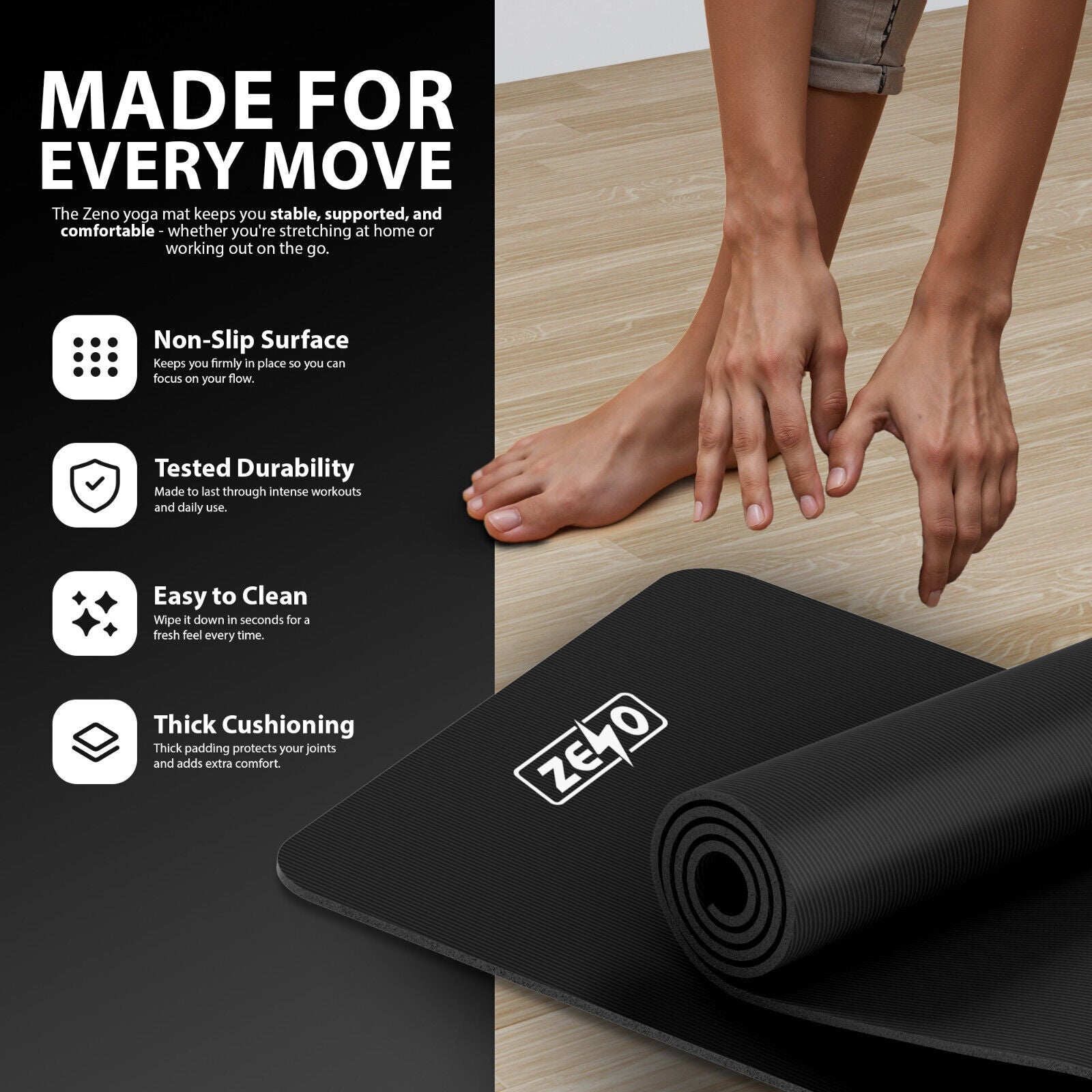 10mm Thick Non-Slip Yoga Exercise Mat