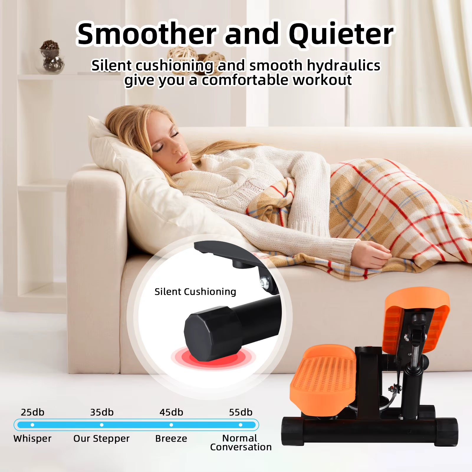 Mini Stair Stepper with Resistance Bands & LCD