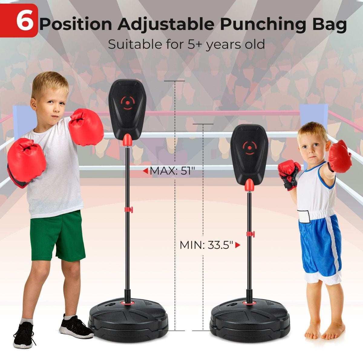 Inflation-Free Boxing Set with Gloves & Bag