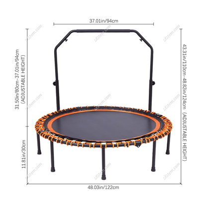 Folding Fitness Trampoline with Elastic T-Armrest