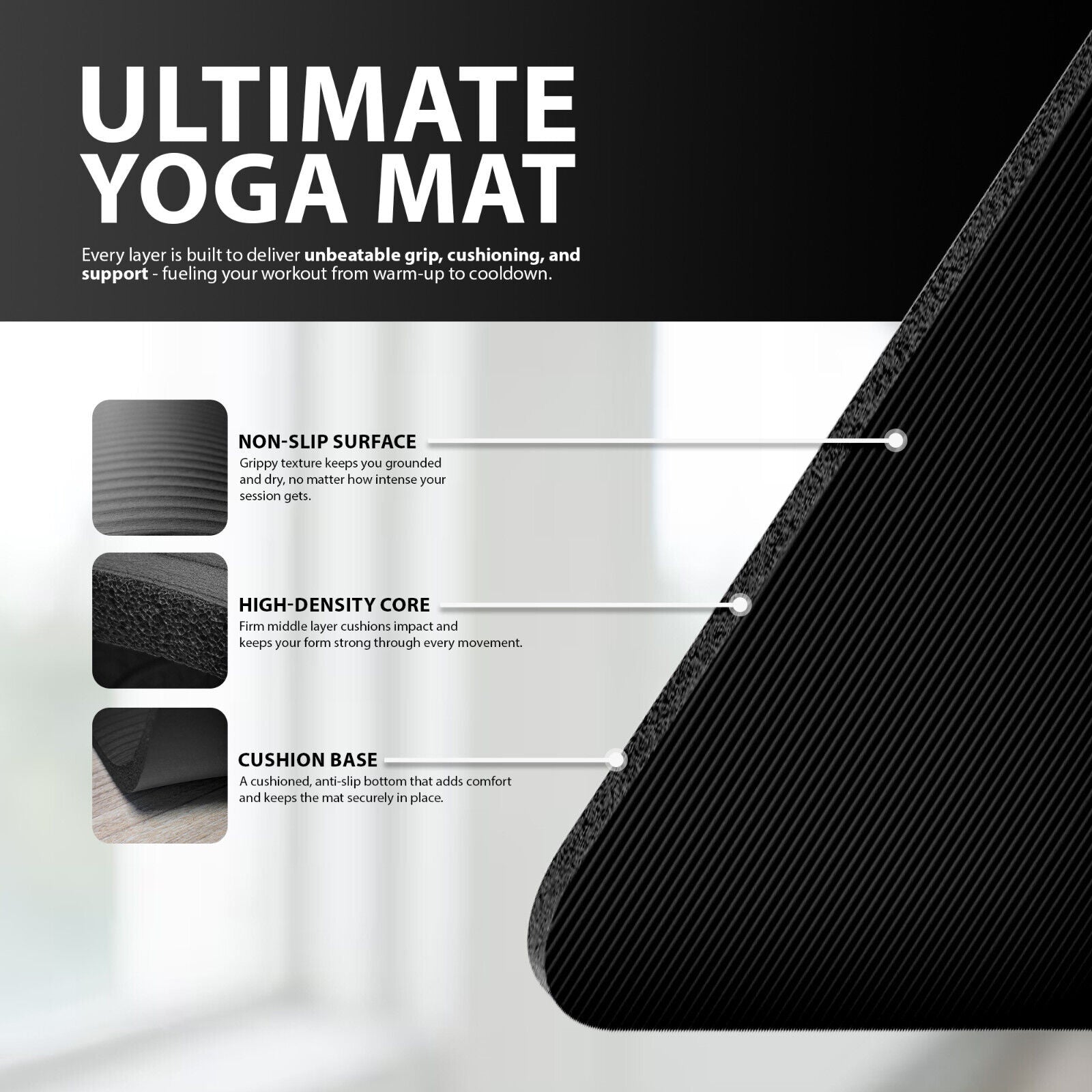 10mm Thick Non-Slip Yoga Exercise Mat