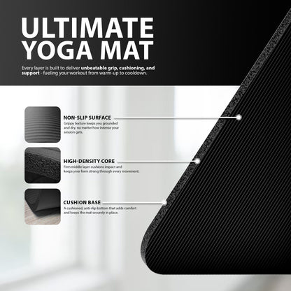 10mm Thick Non-Slip Yoga Exercise Mat