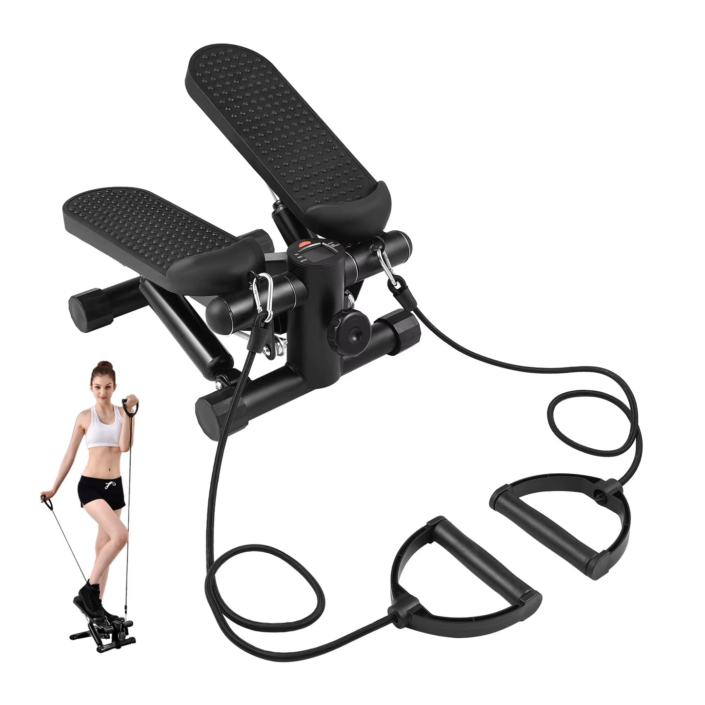 Mini Stair Stepper with Resistance Bands & LCD