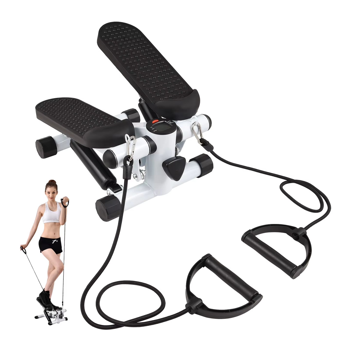 Mini Stair Stepper with Resistance Bands & LCD